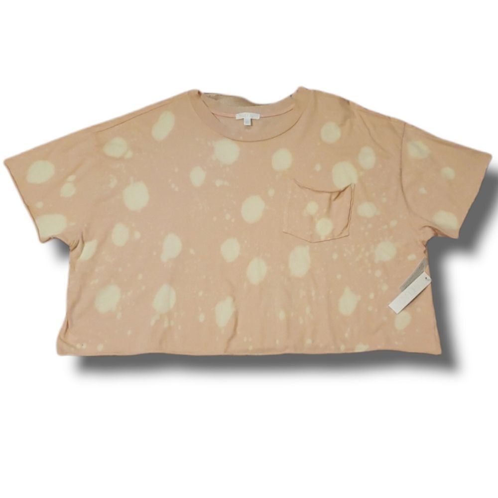 Abound Pink Bleached Oversized Cropped T-Shirt Size Small New